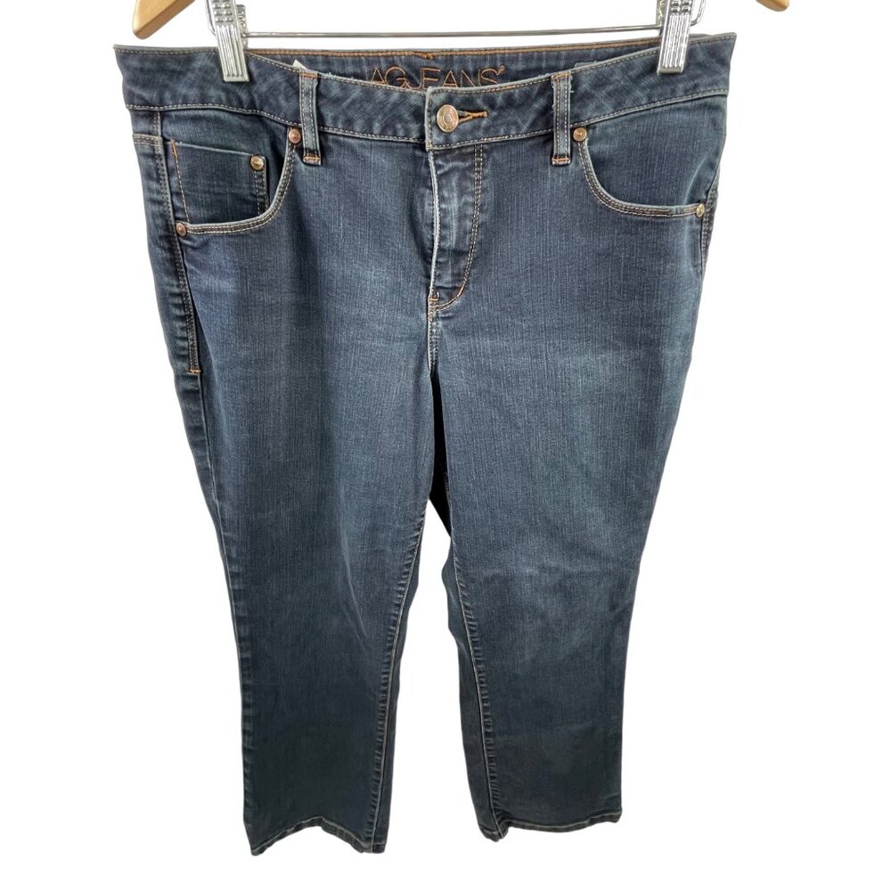 Jag Jeans Womens Size 16 Blue Mid Rise Boot Leg Stretch Denim Cropped Pants